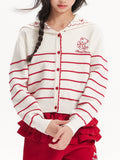 Adorable Heart Pattern Teddy Bear Button-Up Cardigan for Girls