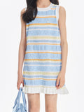 Girls Sleeveless Striped Knit Dress Summer Casual Outfit