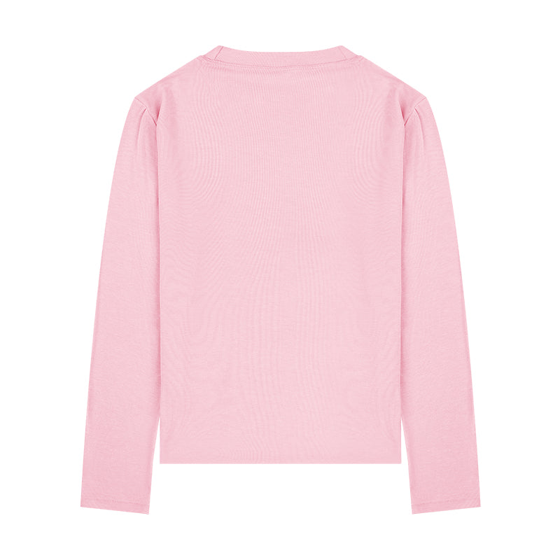 Kids Long Sleeve Solid Color Slim Fit T-Shirt