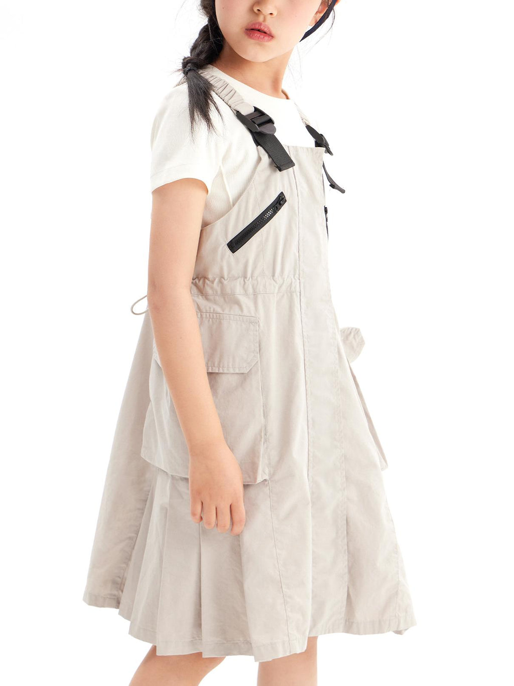 Girls Outdoor Utility Pocket Overall Dress