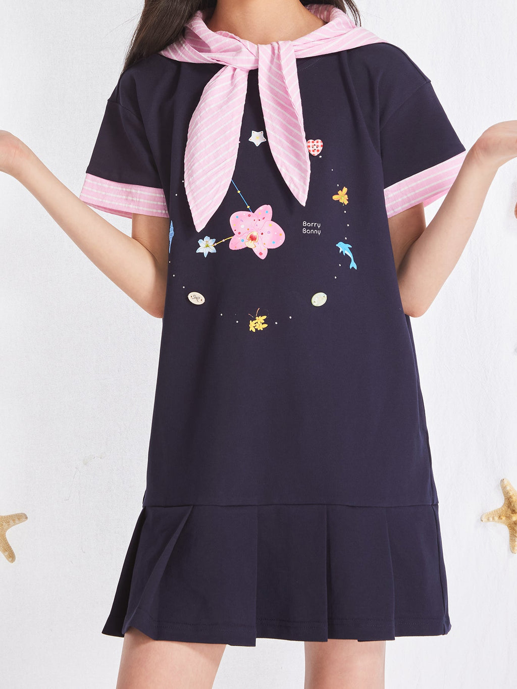 Girls Summer School Style Short Sleeve Casual Dress