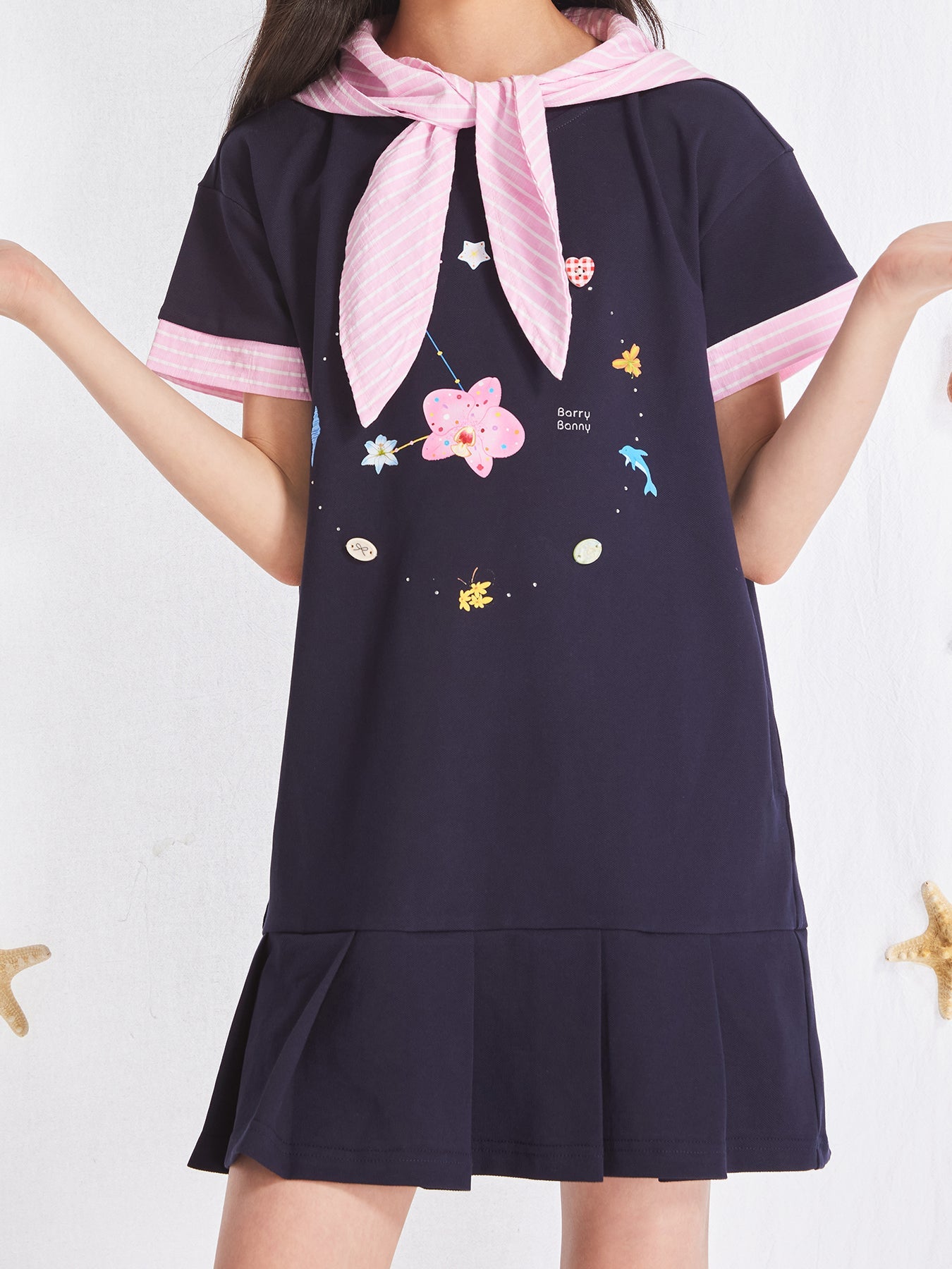 Girls Summer School Style Short Sleeve Casual Dress