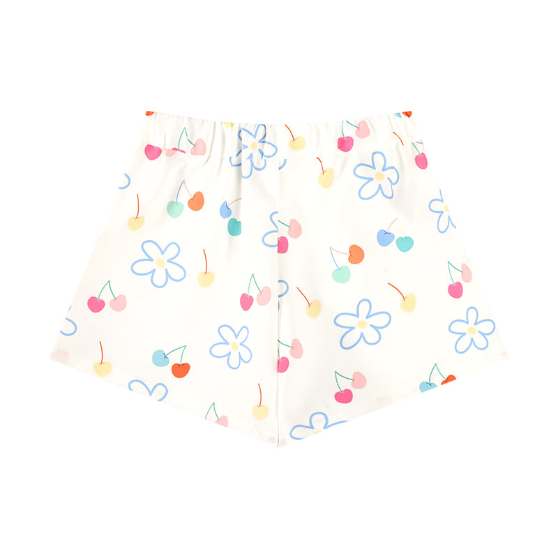 Girls Cherry Print Sleeveless Top and Shorts