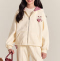 Girls Bear Hoodie Sweatshirt and Straight Pants Set