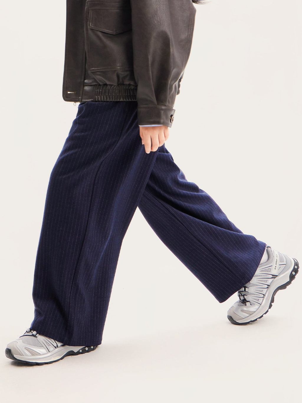 Girls Striped Wide Leg Trousers Casual Loose Pants