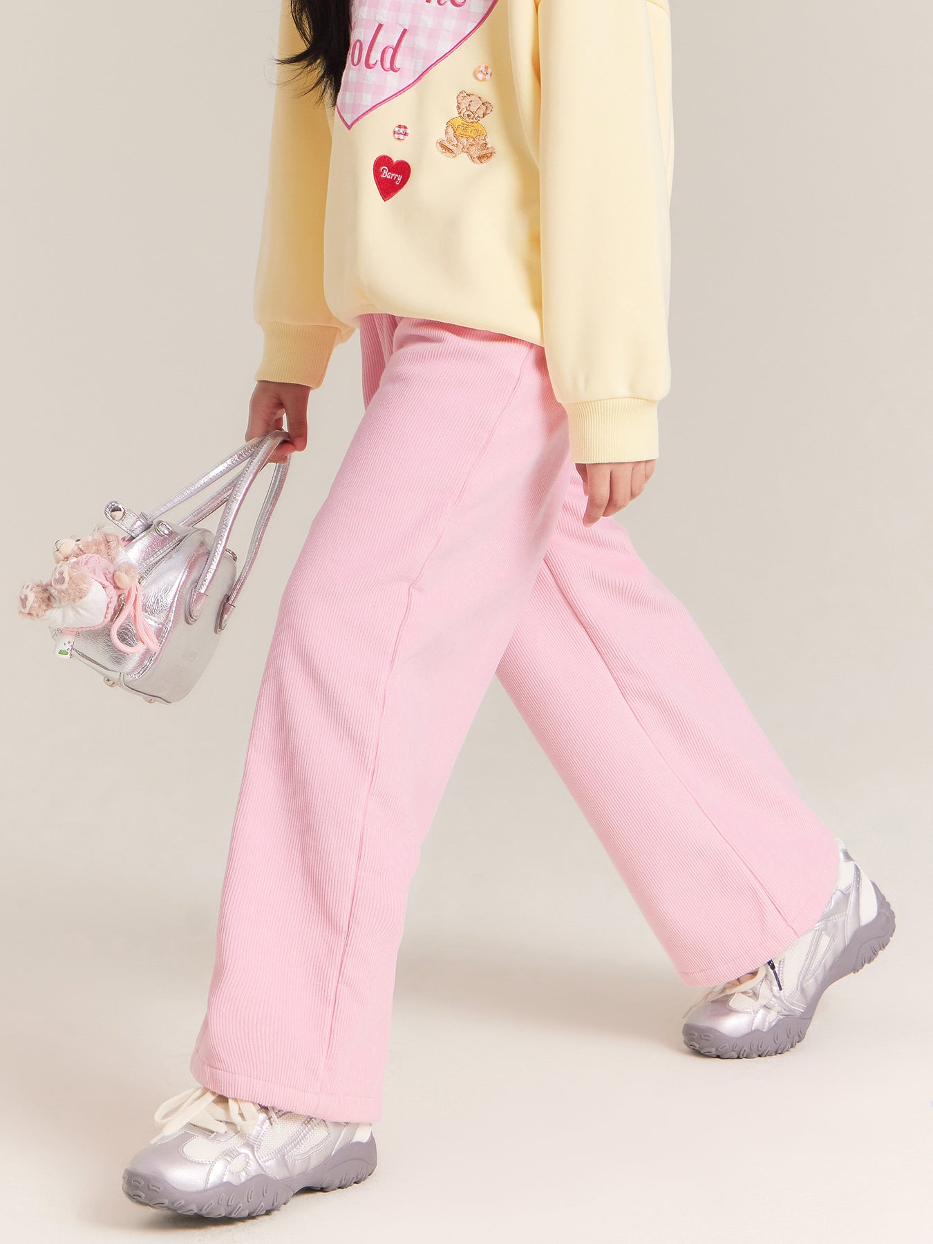 Girls Corduroy Wide Leg Pants Casual Spring Outfit