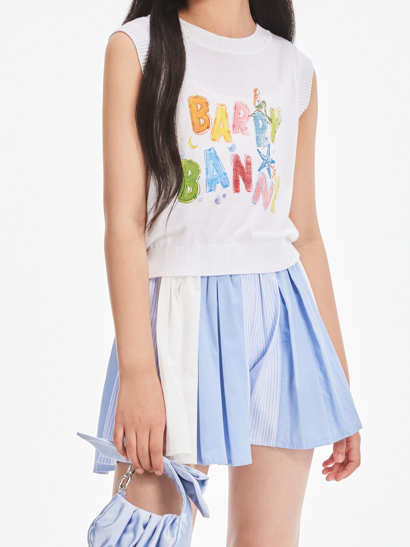 Girls Summer Colorful Knit Sleeveless Tank Top Tee
