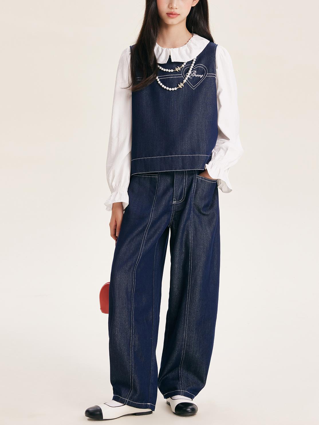 Girls' Denim Set - Stylish Casual Outfit for Kids
