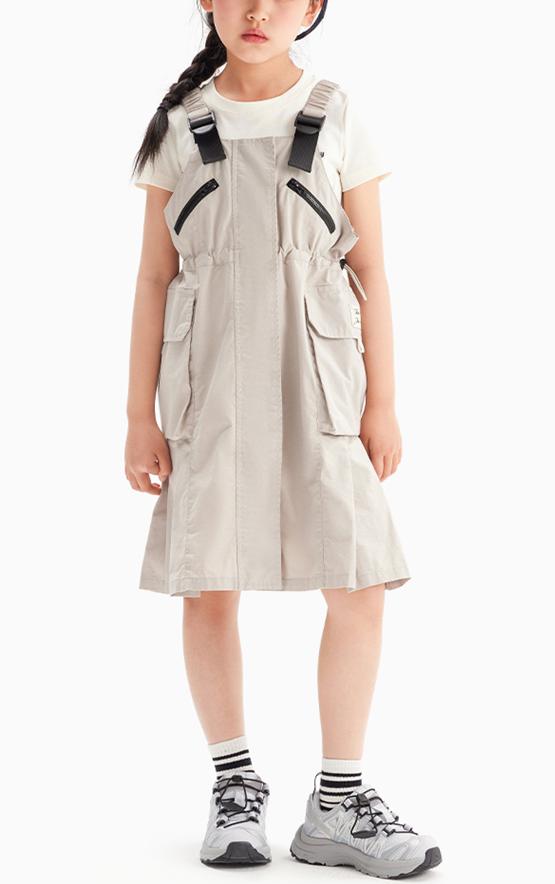 Girls Outdoor Utility Pocket Overall Dress