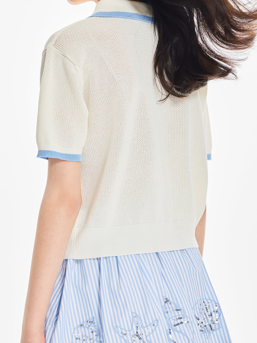 Girls Knit Polo Shirt Short Sleeve Summer Casual Top