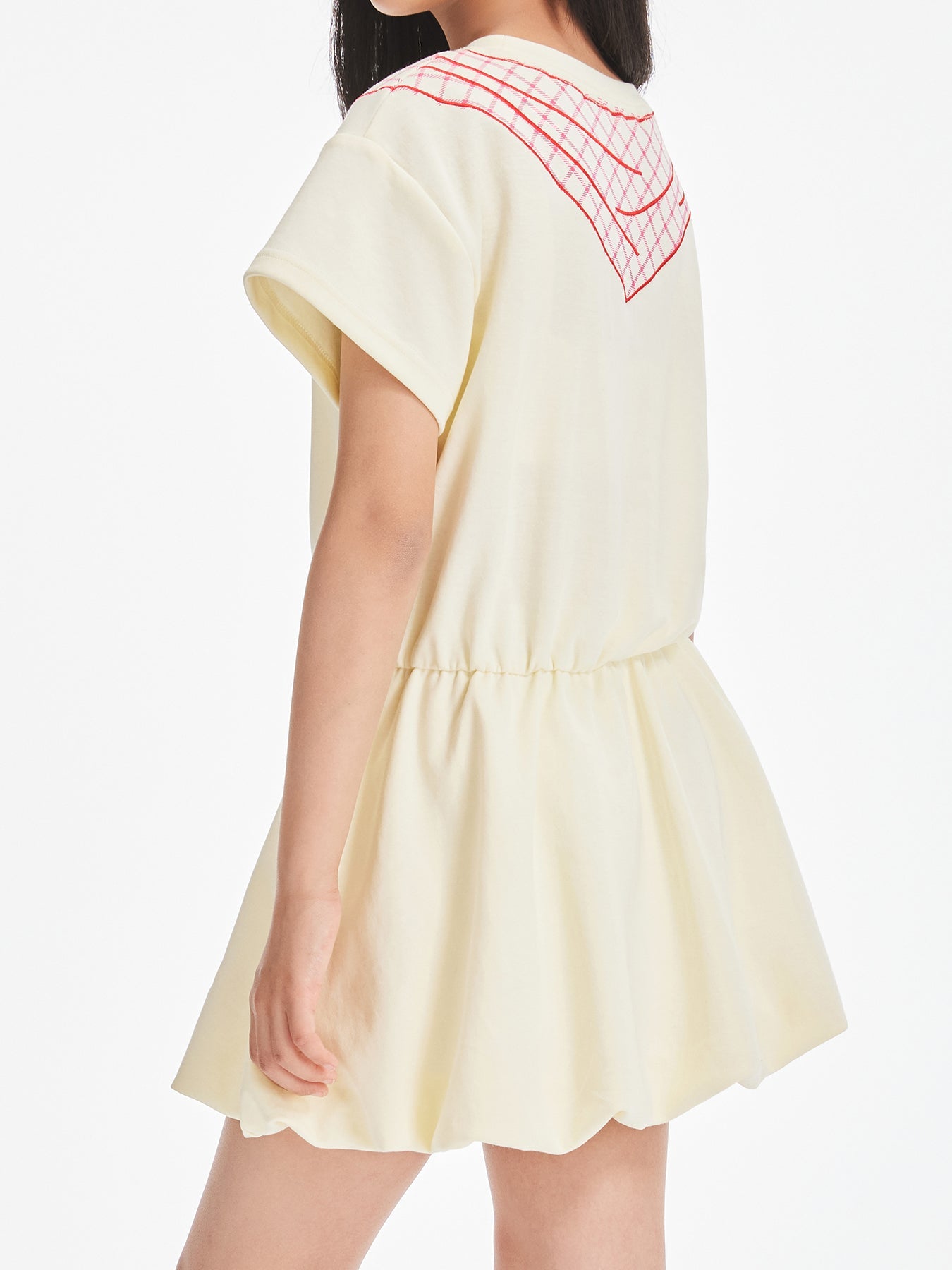 Girls Bow Tie Print Short Sleeve Casual Dress