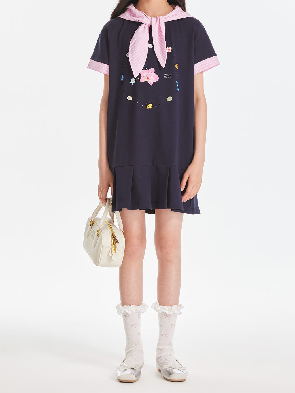 Girls Summer School Style Short Sleeve Casual Dress