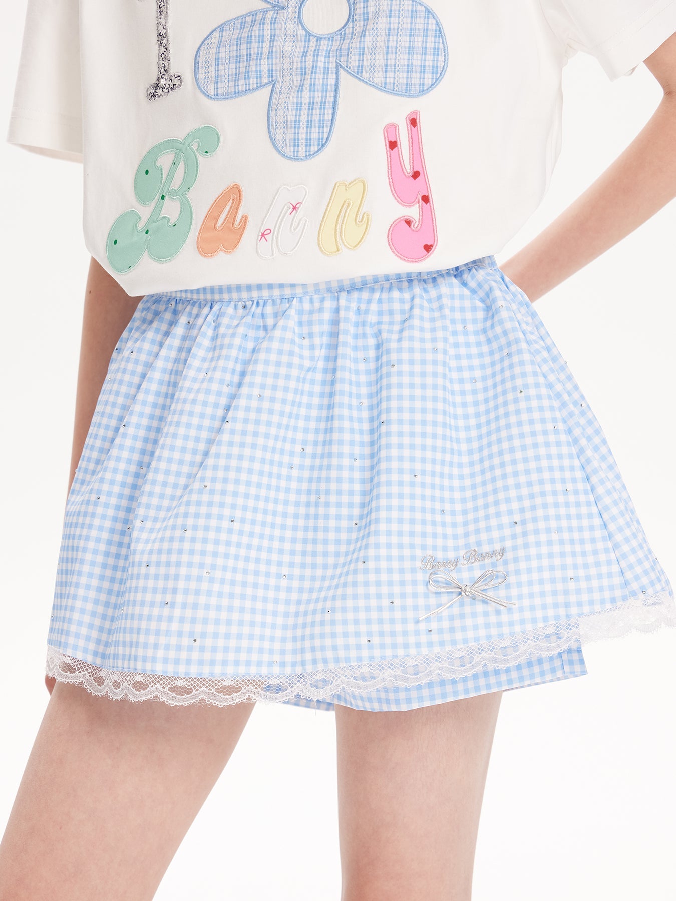 Girls Summer Sunflower Tee & Lace Skirt, Short Sleeve