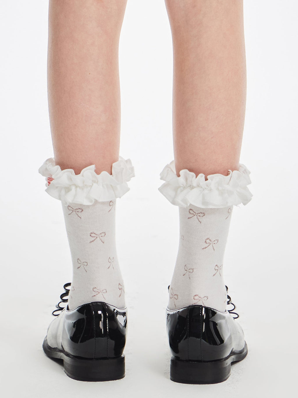 Girls Ruffle Lace Bowknot Socks Breathable Cotton Mid Calf