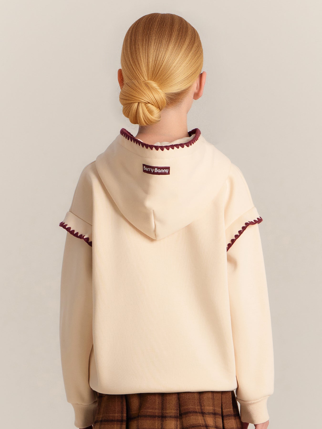 Girls Puppy Hoodie Sweatshirt Bow Applique Casual Top