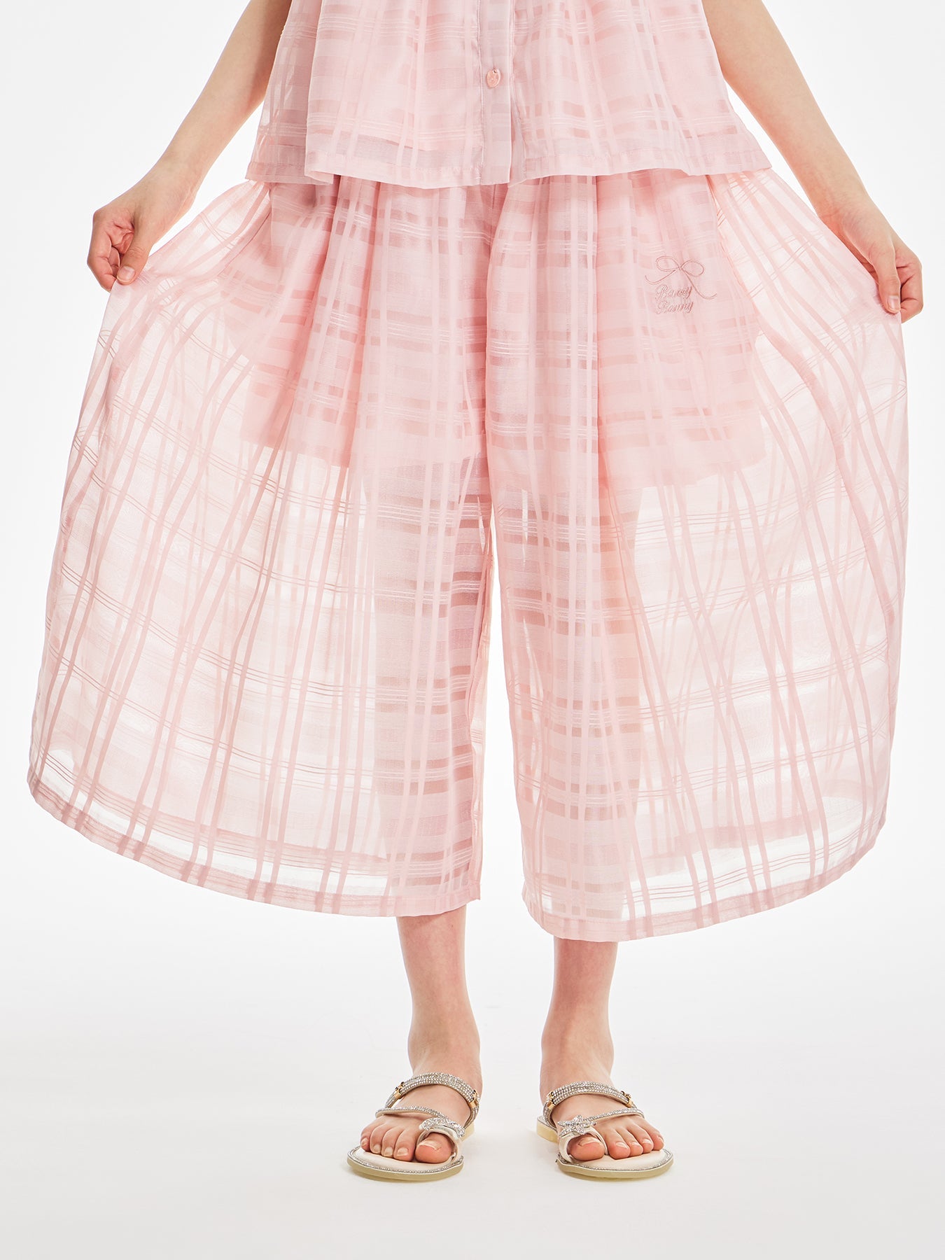 Girls Pink Bow Polo Shirt or Wide Leg Pants