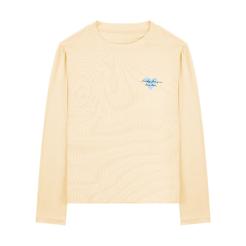 Kids Long Sleeve Solid Color Slim Fit T-Shirt