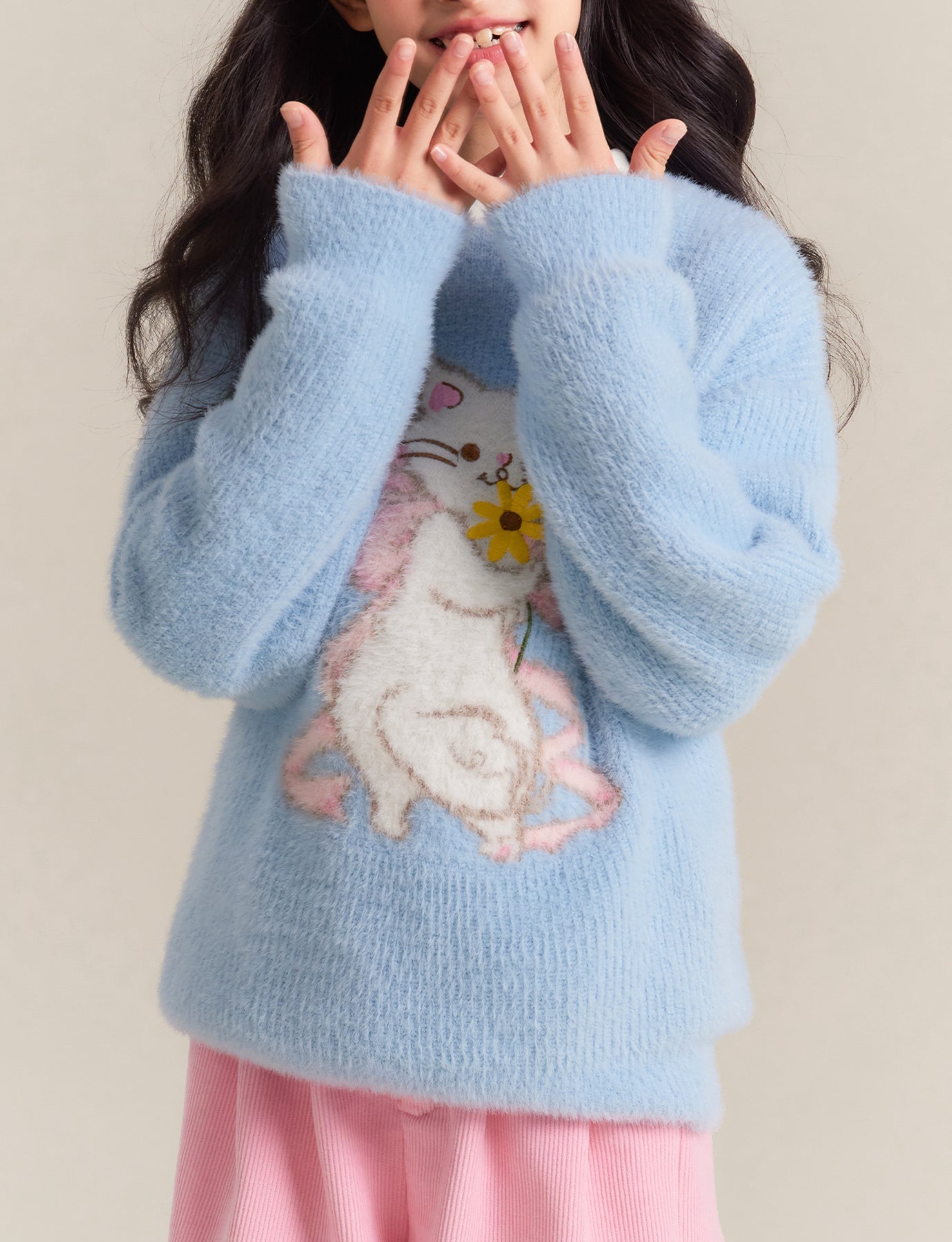 Kids' Cute Cat Knit Sweater