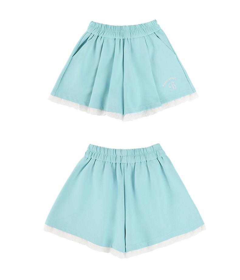 Girls Cartoon Hoodie and Lace Trim Shorts Two-Piece Set