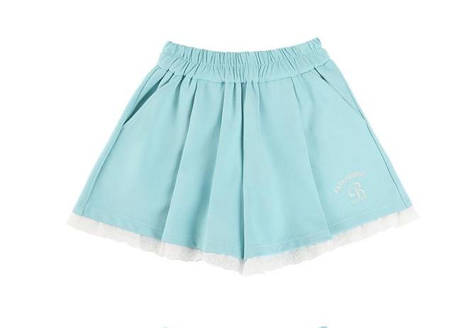 Girls Cartoon Hoodie and Lace Trim Shorts Two-Piece Set