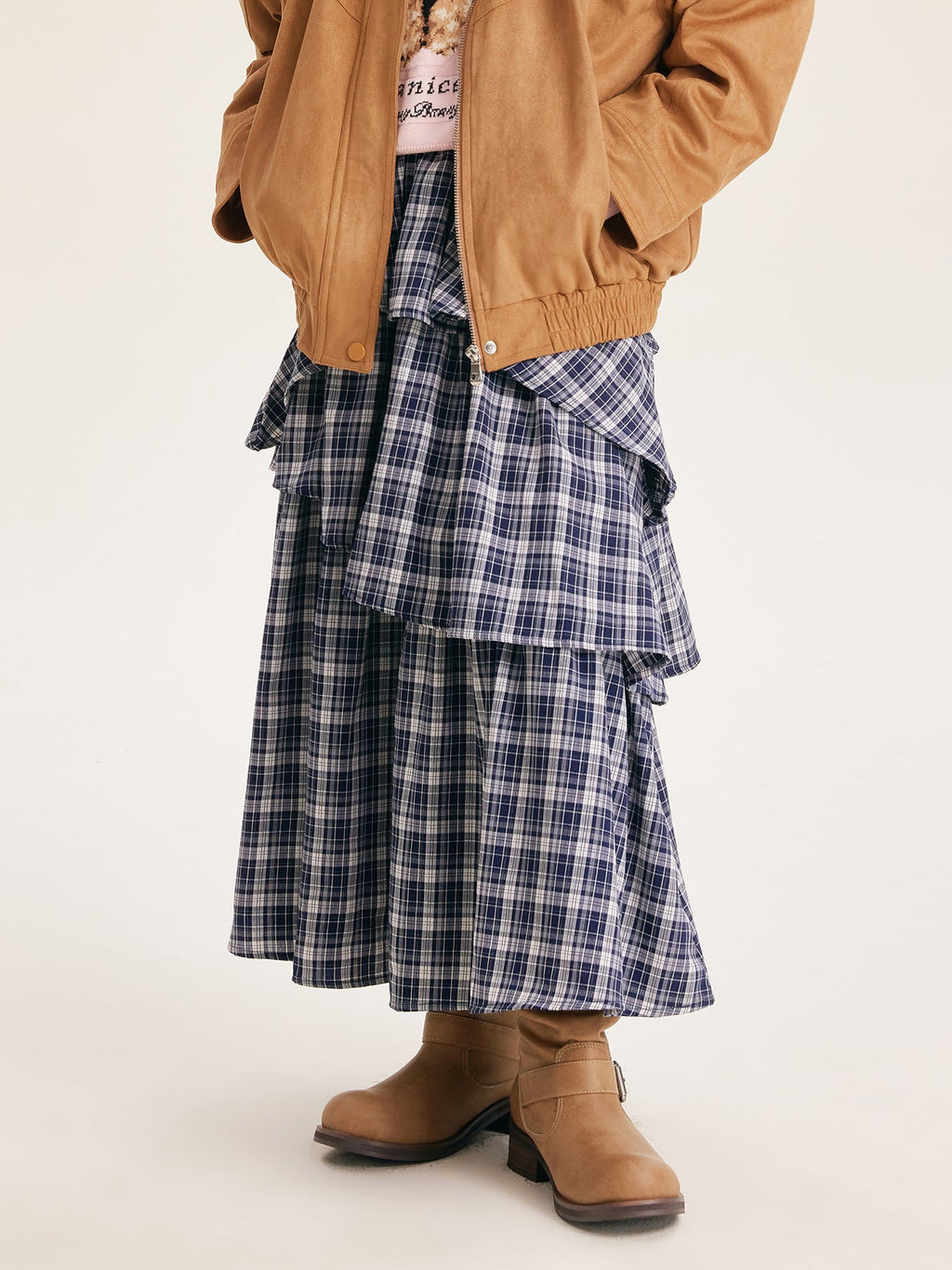 Girls' Plaid Ruffle Skirt - Trendy Casual Style for Kids