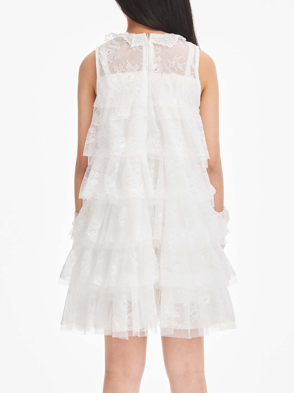 Girly Lace & Tulle Sleeveless Princess Dress for Girls