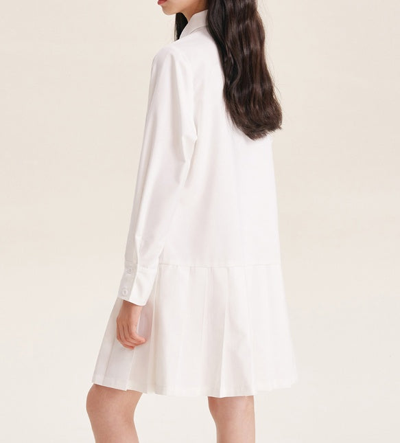 White Collared A-Line Dress for Kids | Soft & Stylish