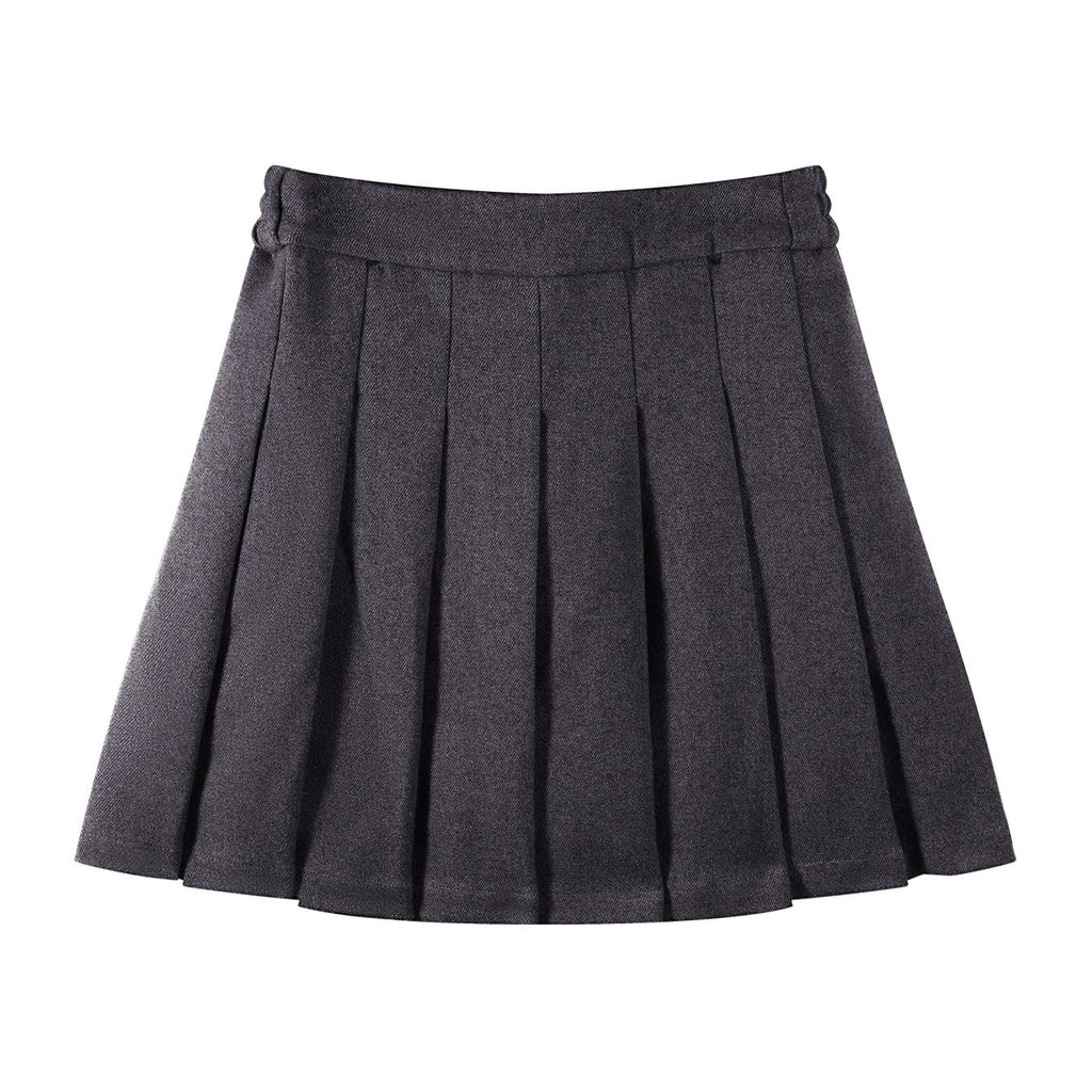 Girls Grey Pleated Skirt with Bow Detail School Uniform Style