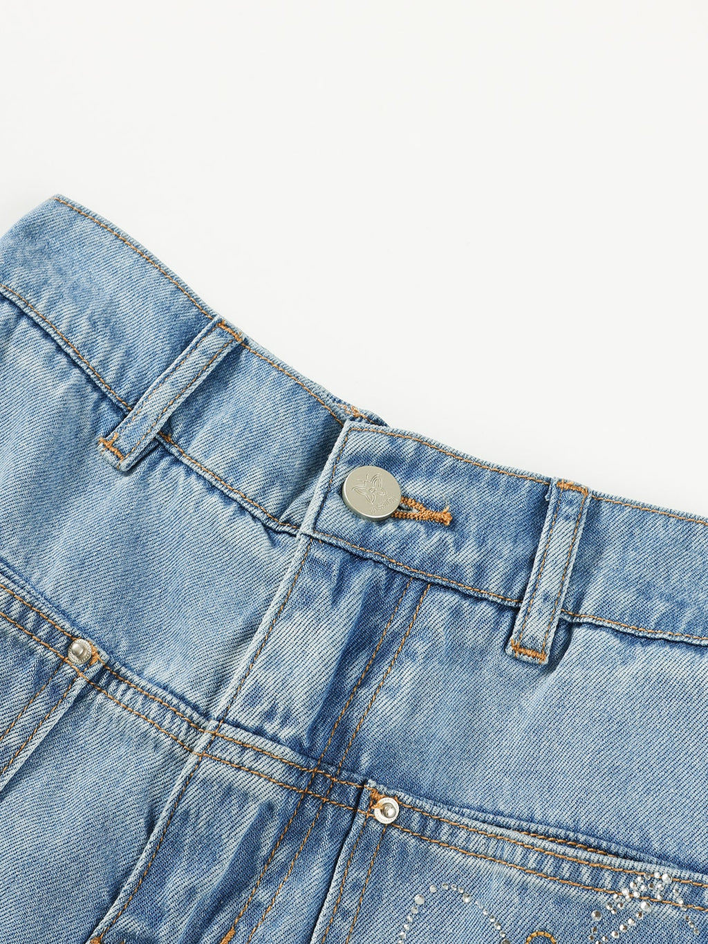 Girls Cherry Embroidered Denim Bermuda Shorts Summer Outfit