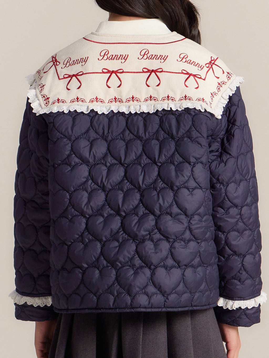 Girls Heart Print Puffer Jacket – Warm Cozy Coat