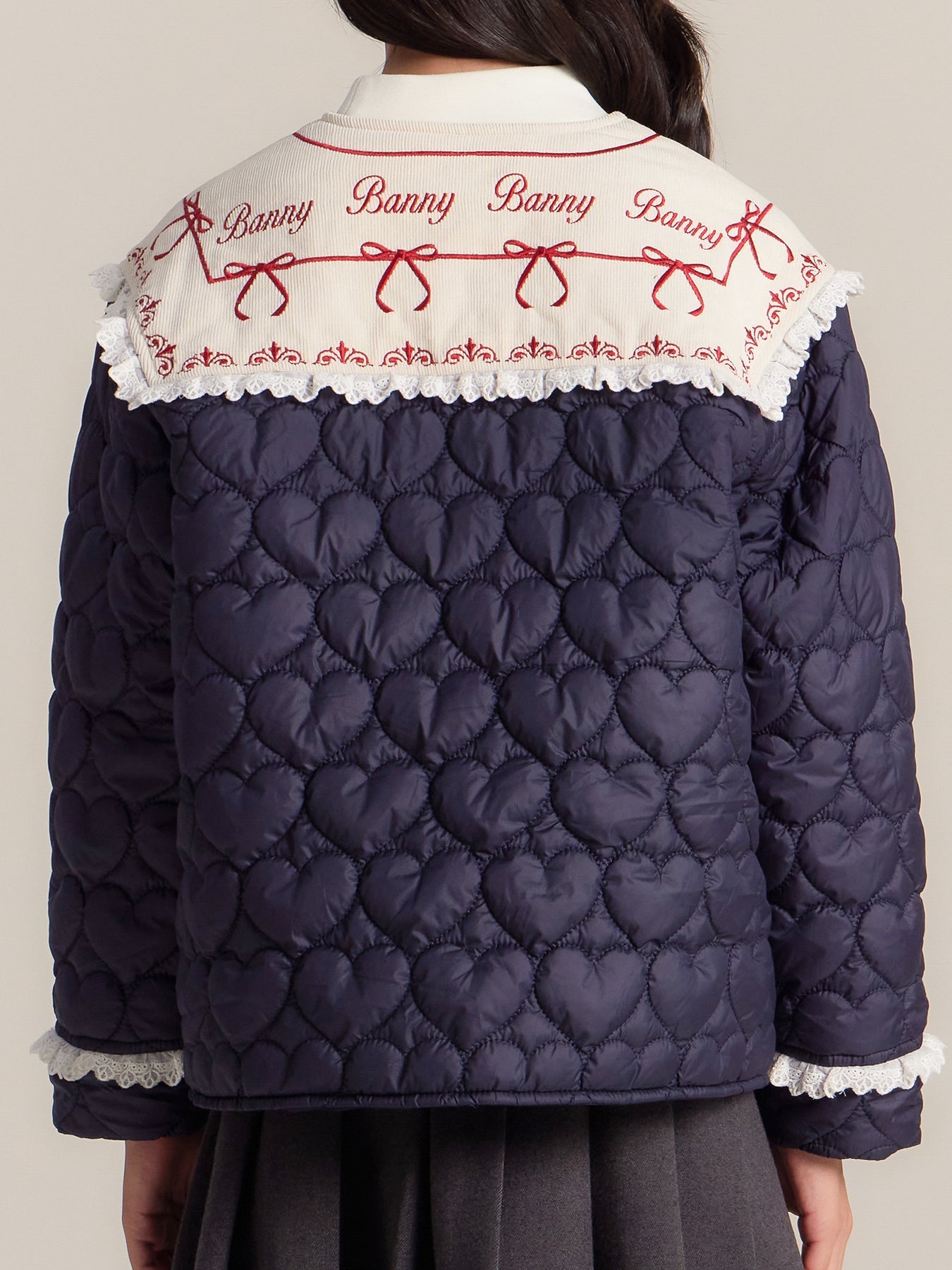 Girls Heart Print Puffer Jacket – Warm Cozy Coat