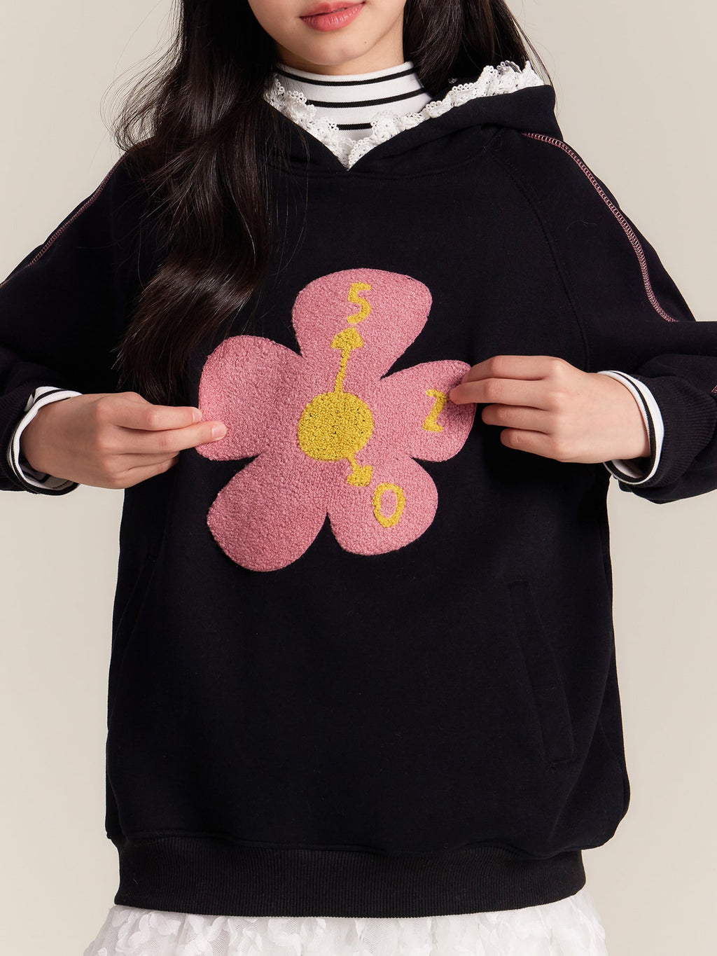Girls Hooded Sweatshirt Loose Casual Pullover Top
