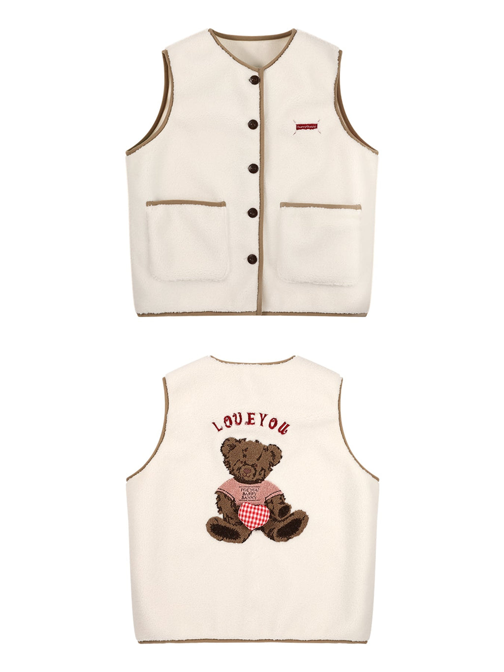 Girls Button Front Vest with Pockets