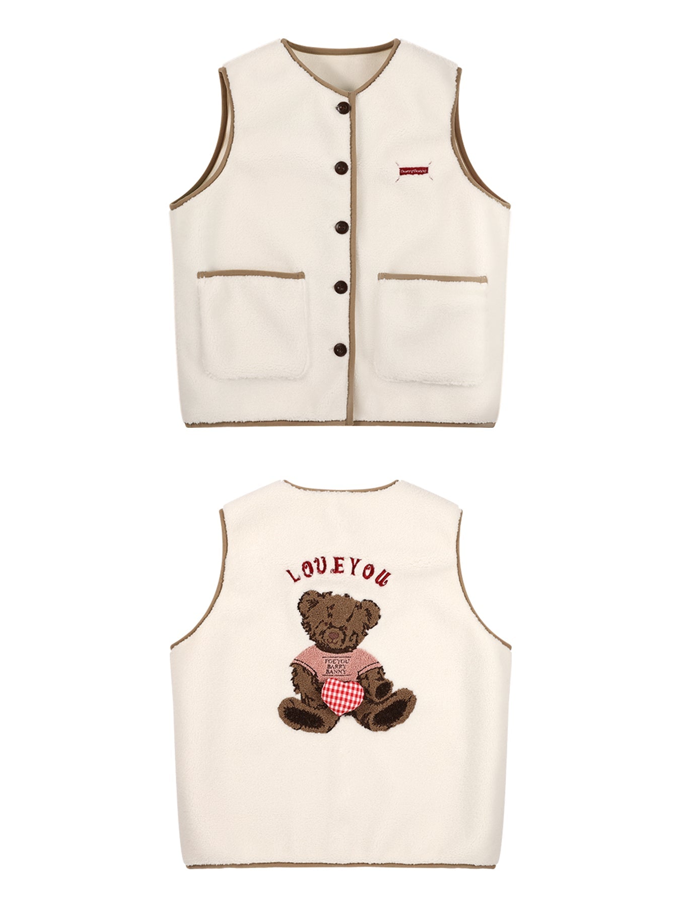 Girls Button Front Vest with Pockets