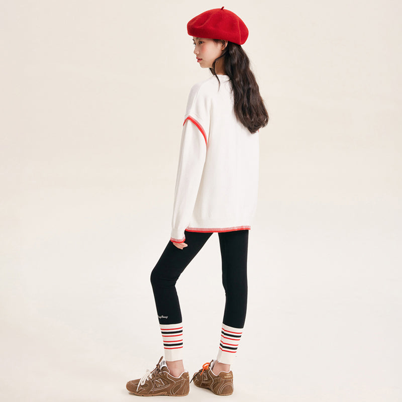 Kids Strawberry Graphic Knit Sweater Pullover