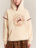 Girls Puppy Hoodie Sweatshirt Bow Applique Casual Top