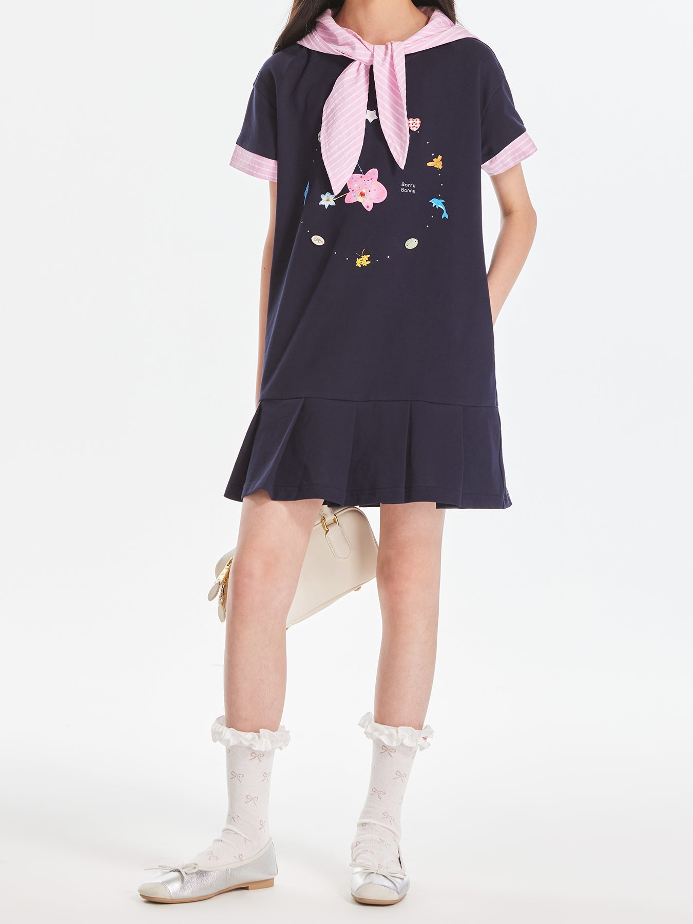 Girls Summer School Style Short Sleeve Casual Dress