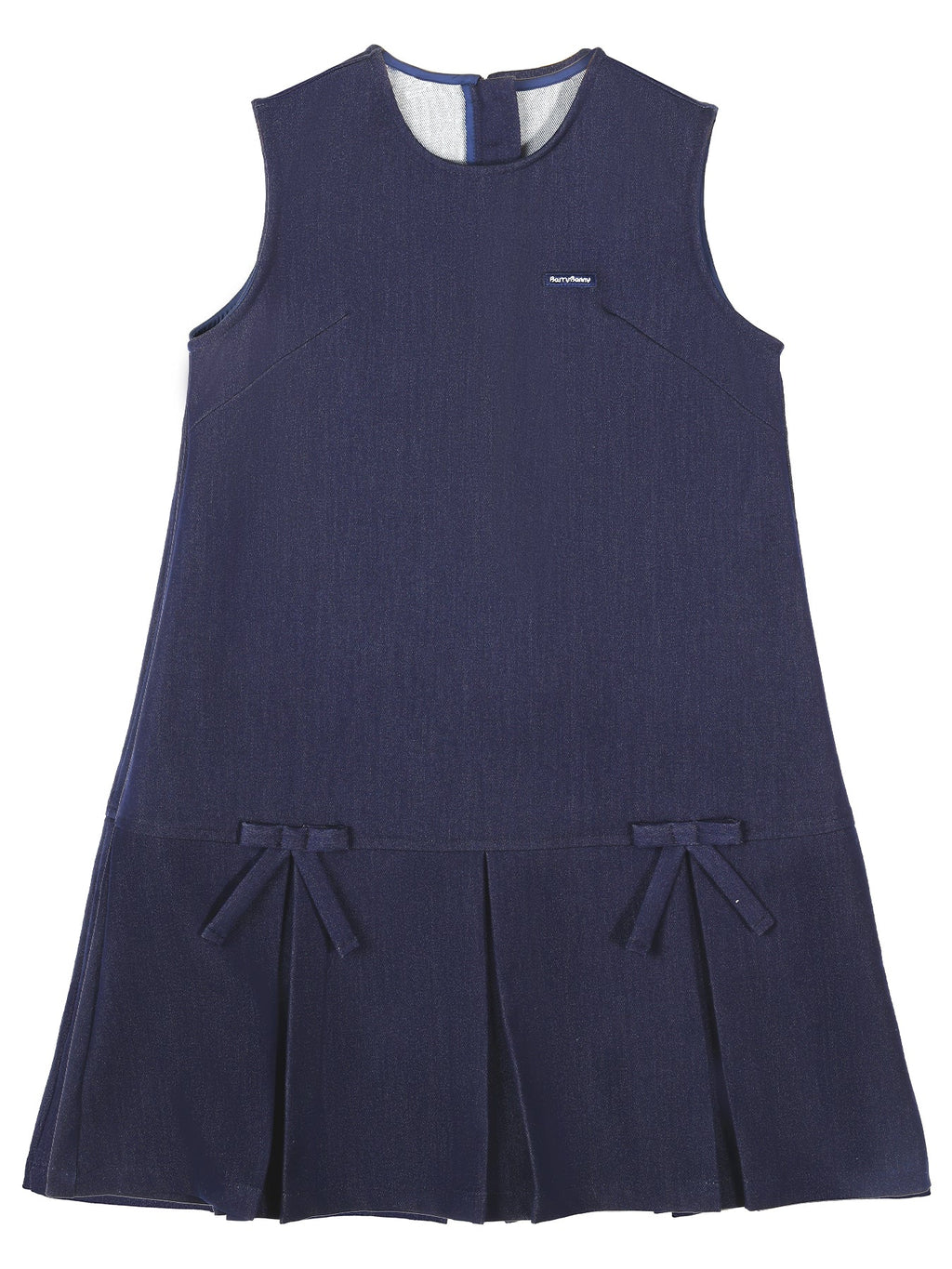 Sleeveless A-Line Dress with Bow Detail for Girls