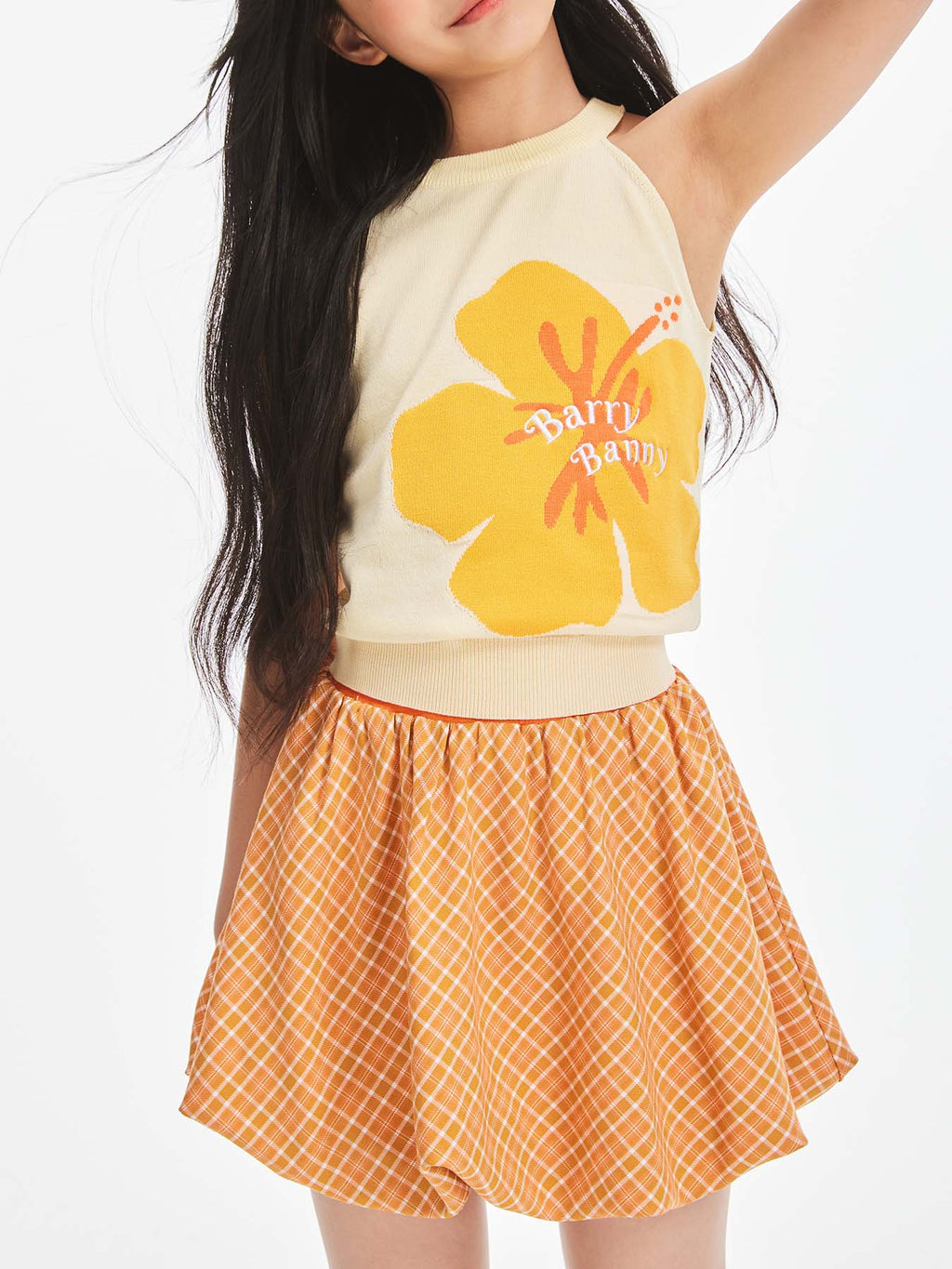 Girls Summer Knit Tank Top Halter Floral Print Vest