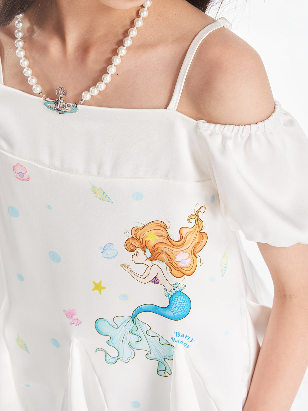Girls Mermaid Print Tank Top Cute Summer Casual Blouse
