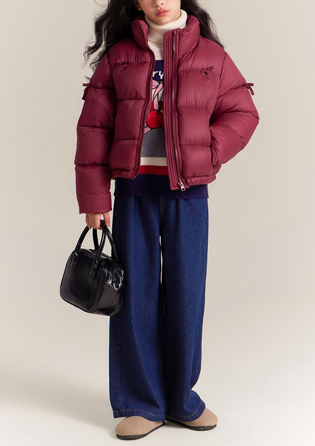 Girls Winter Down Puffer Jacket 90% White Duck Short Coat