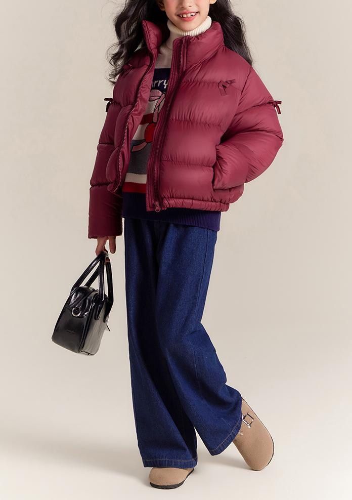 Girls Winter Down Puffer Jacket 90% White Duck Short Coat