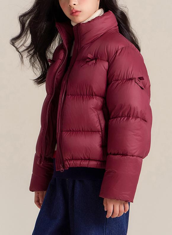 Girls Winter Down Puffer Jacket 90% White Duck Short Coat