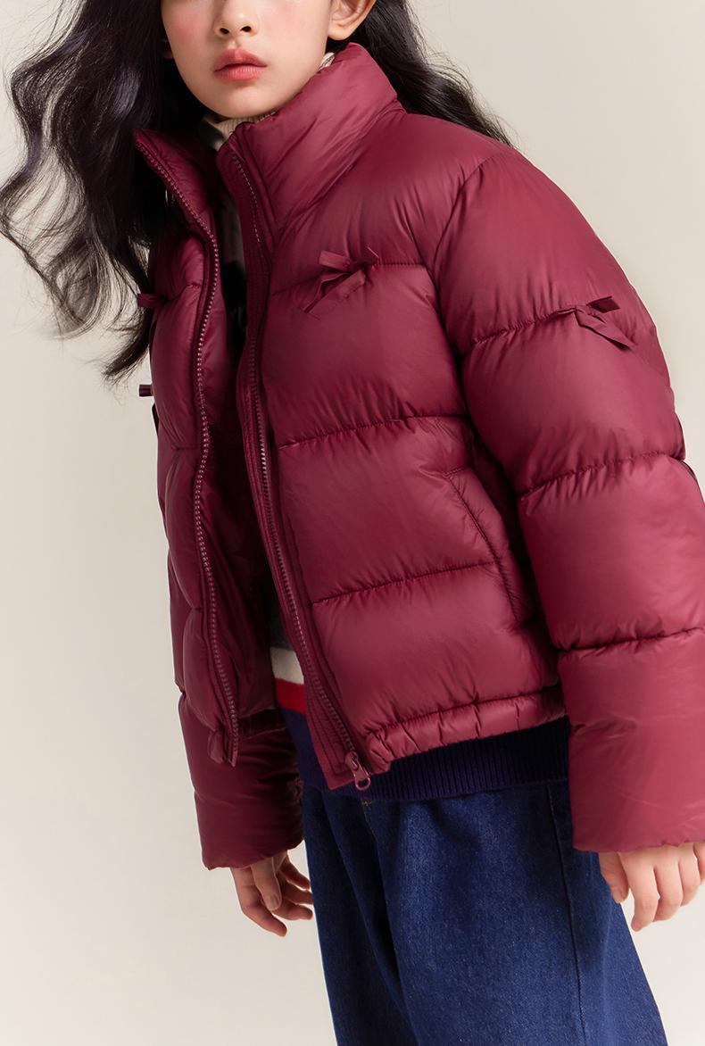 Girls Winter Down Puffer Jacket 90% White Duck Short Coat