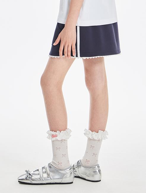 Girls Sport Skirt with Embroidered Logo and Stripe Design