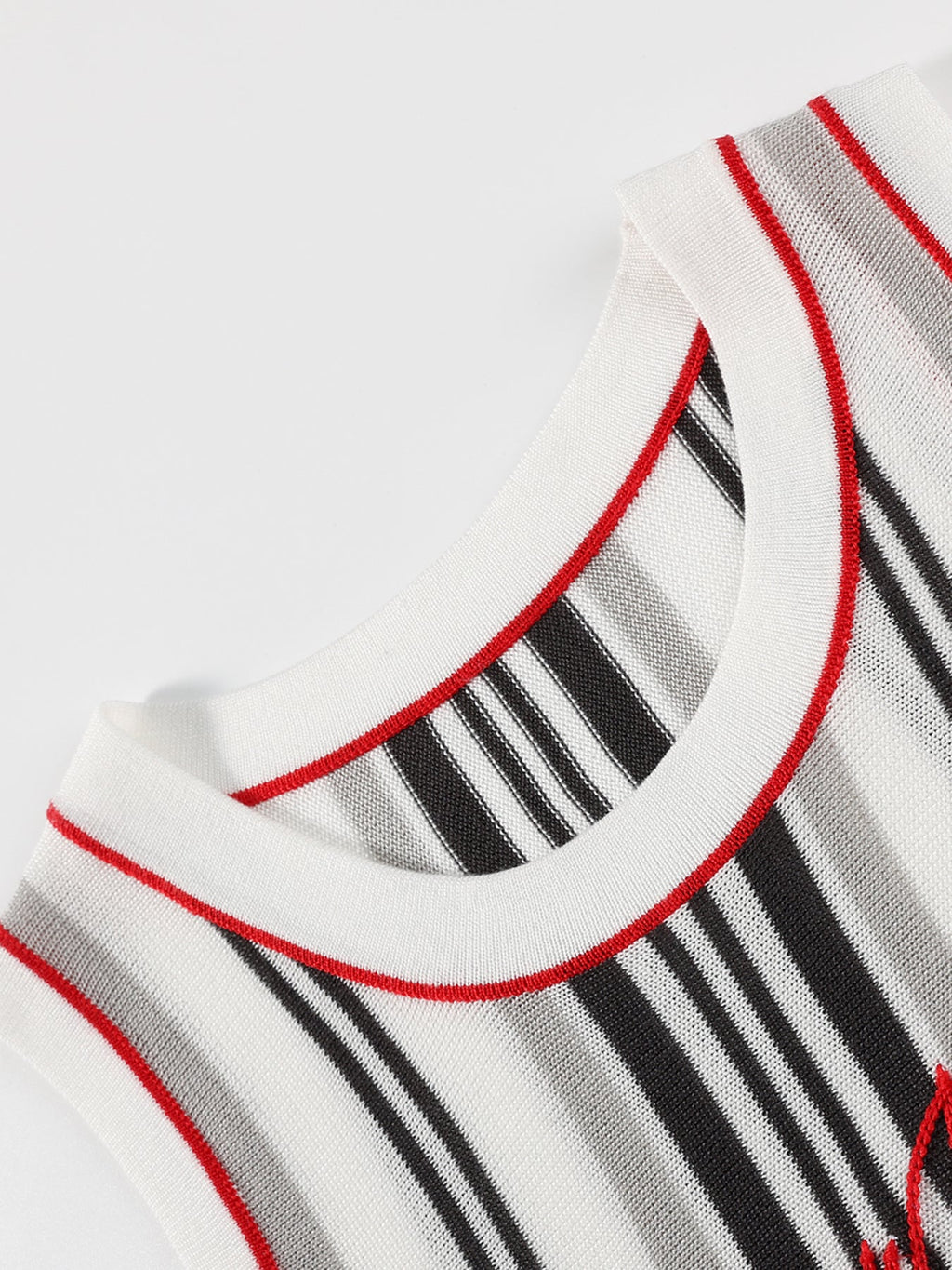 Girls Striped Tank Top Letter Embroidery Summer Vest