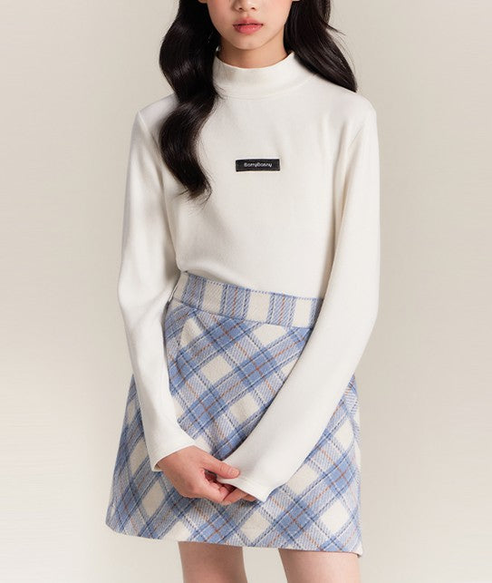 Girls Turtleneck Long Sleeve Stretch Base Layer Tee