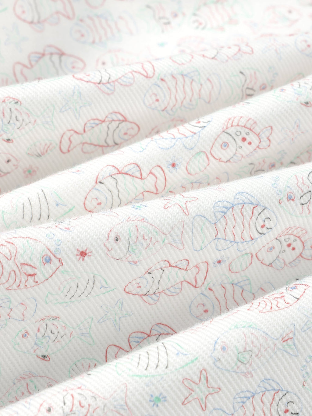 Girls Cotton Wide Leg Pants Summer Fish Print