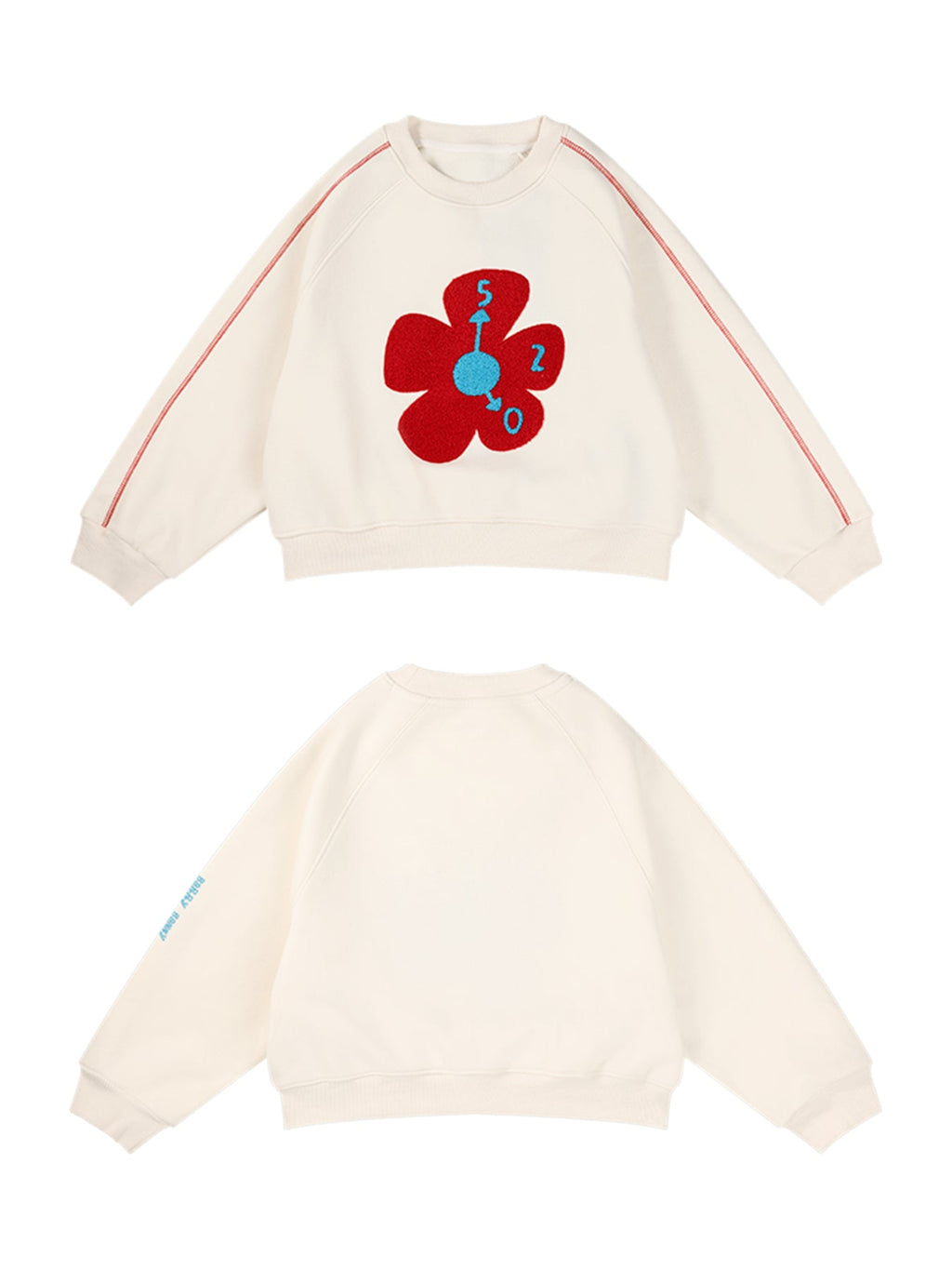 Girls Cozy Flower Graphic Fleece Sweatshirt Casual