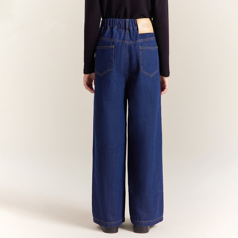 Girls High Waist Wide Leg Jeans – Vintage Denim Pants